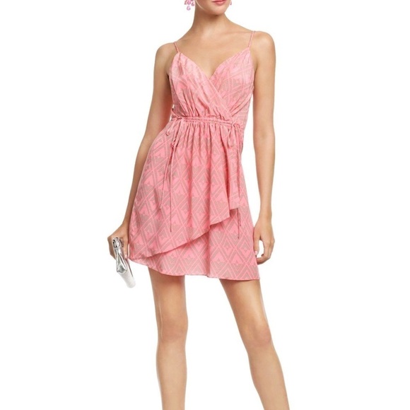 Rebecca Taylor Silk Print Faux Wrap Dress - Picture 5 of 11